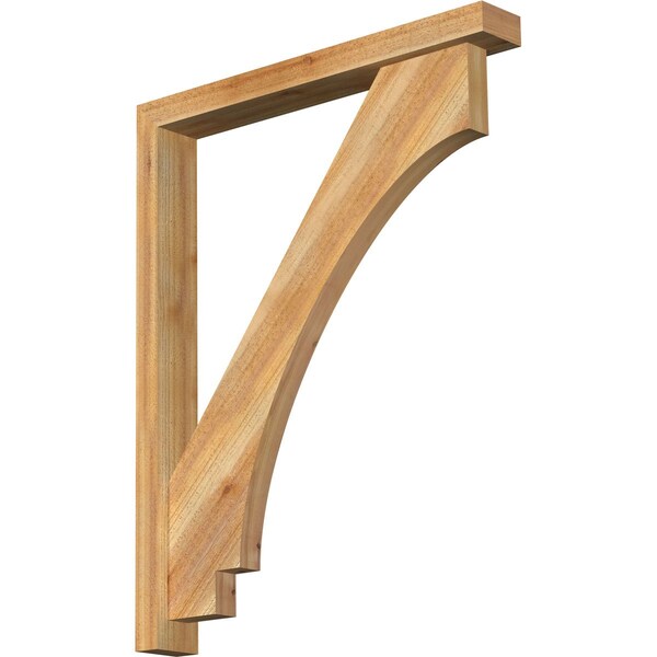 Ekena Millwork Imperial Block Rough Sawn Bracket w/ Offset Brace, Western Red Cedar, 4"W x 30"D x 38"H BKT0402X30X38IMP05RWR - main